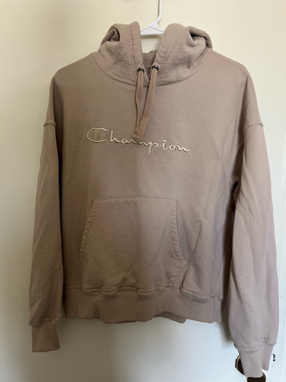 Champion Women's Pullover Hoodie in Taupe Beige